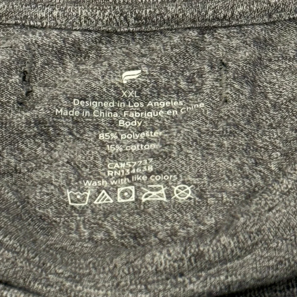 Fabletics XXL Gray Men's Athletic Workout‎ Shirt Gym Tee